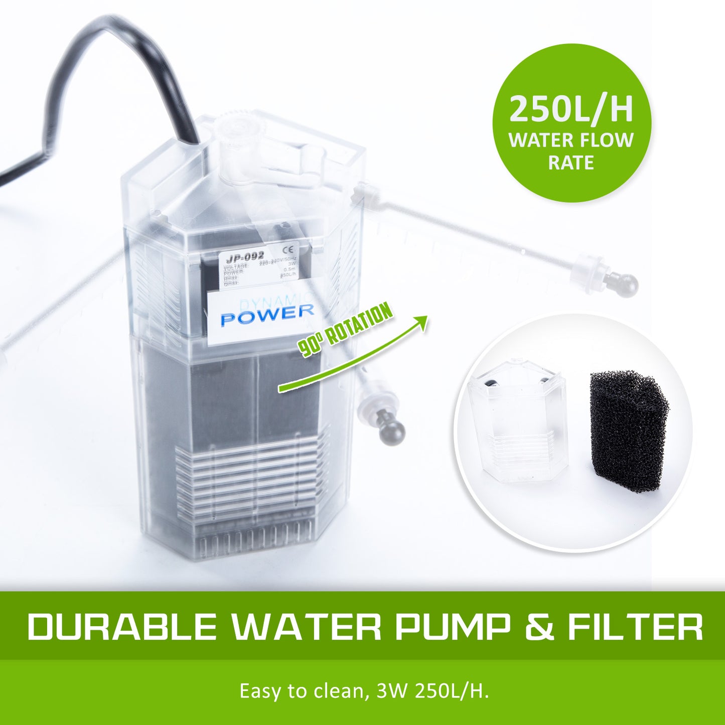 Aquarium Starfire Glass Fish Tank Set Filter Pump 16L