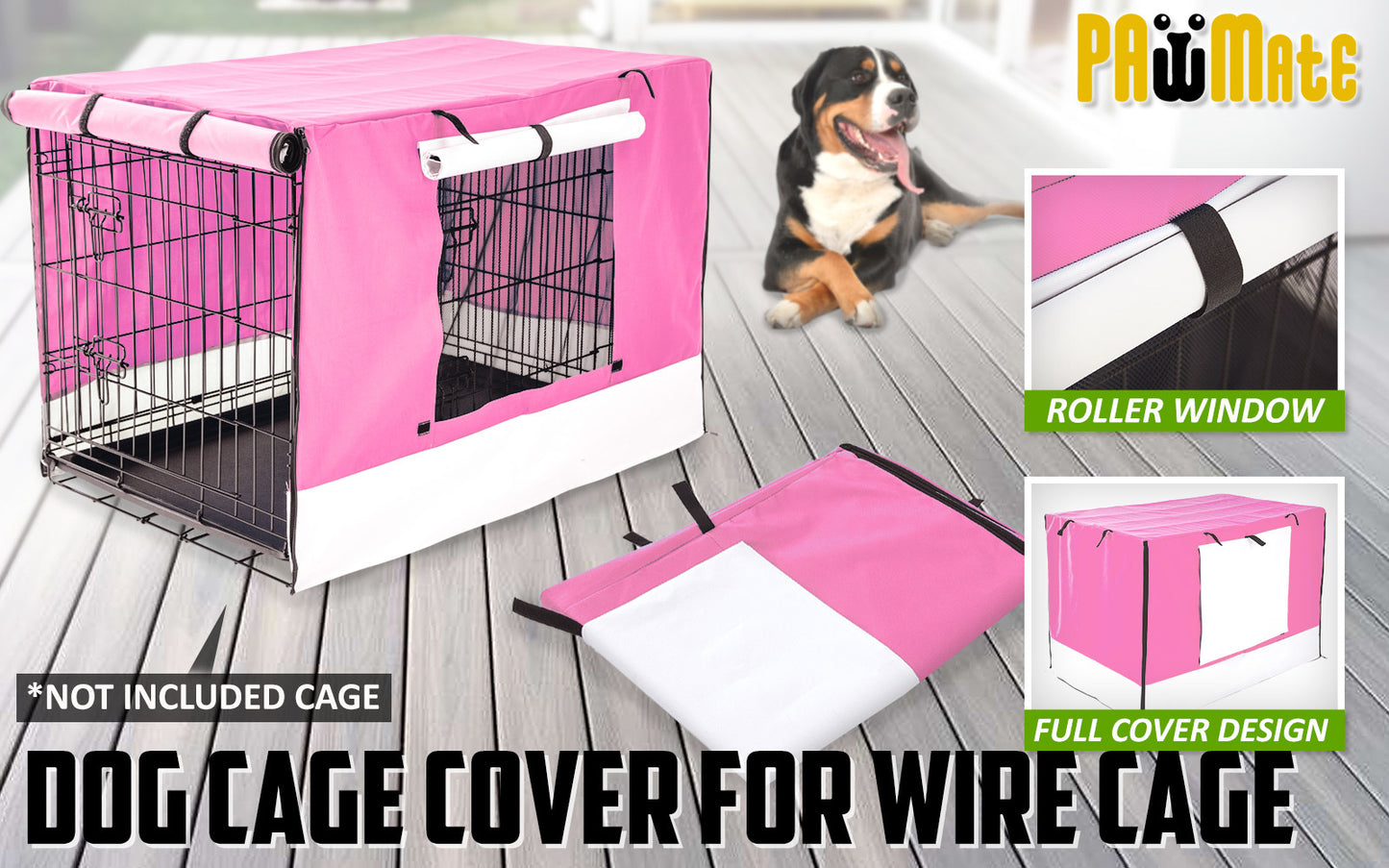 Dog Cage Cover Pink 24in