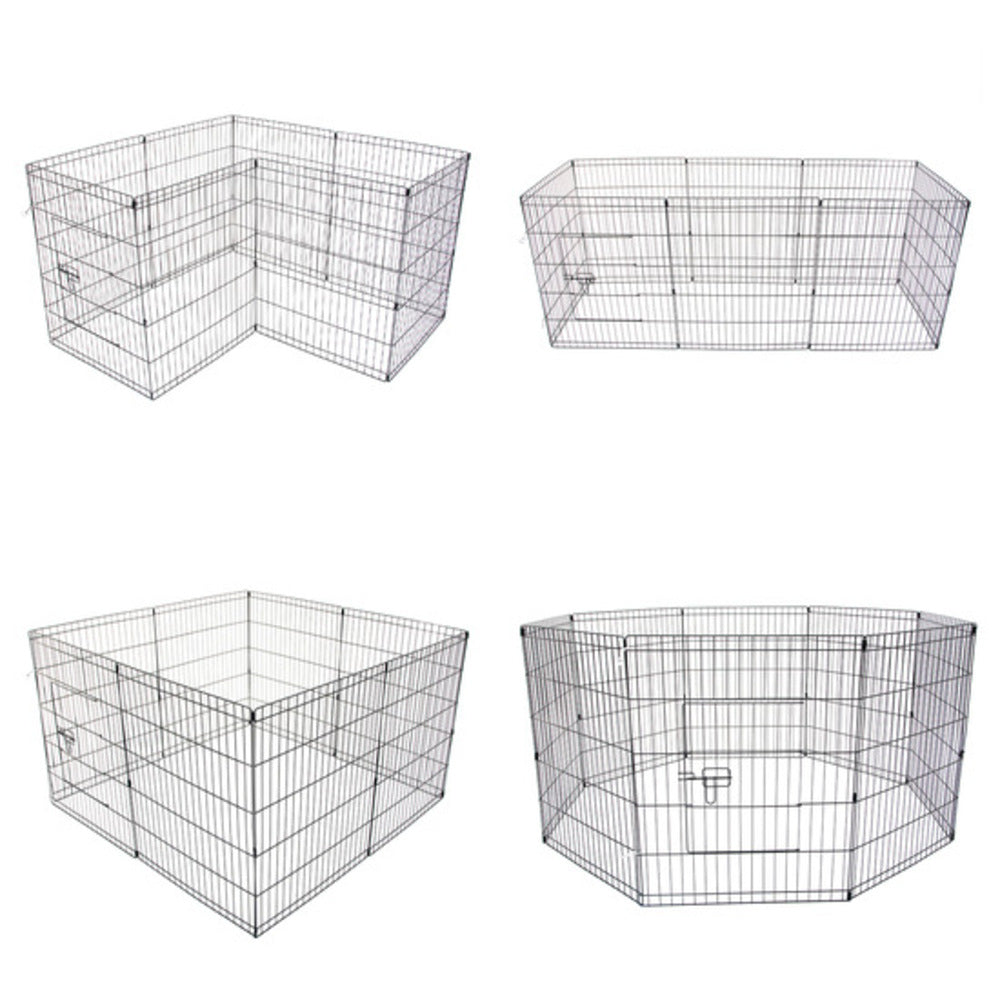 Pet Playpen Foldable Dog Cage 8 Panel 24in