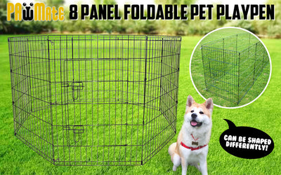 Dog Playpen 8 Panel 24in Foldable Cage + Cover