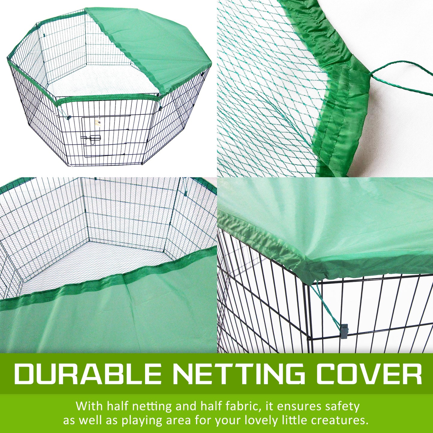 Dog Playpen 8 Panel 24in Foldable Cage + Cover