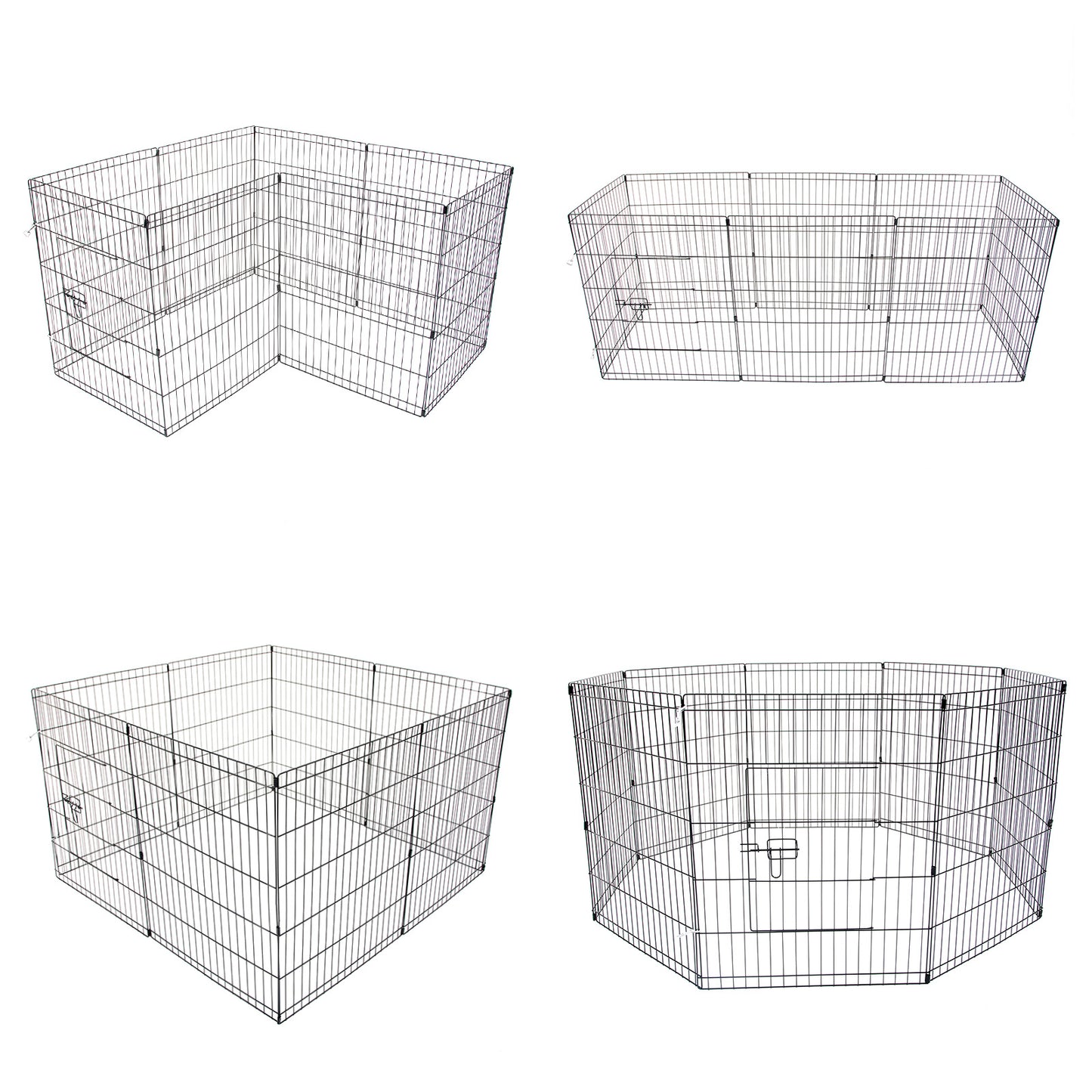 Dog Playpen 8 Panel 24in Foldable Cage + Cover