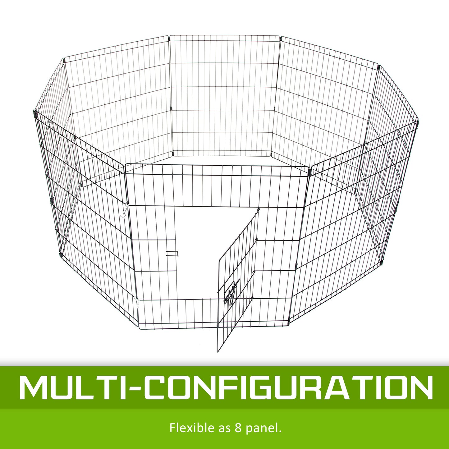 Dog Playpen 8 Panel 24in Foldable Cage + Cover