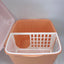 XL Portable Hooded Cat Toilet Litter Box Tray House with Handle and Scoop Orange
